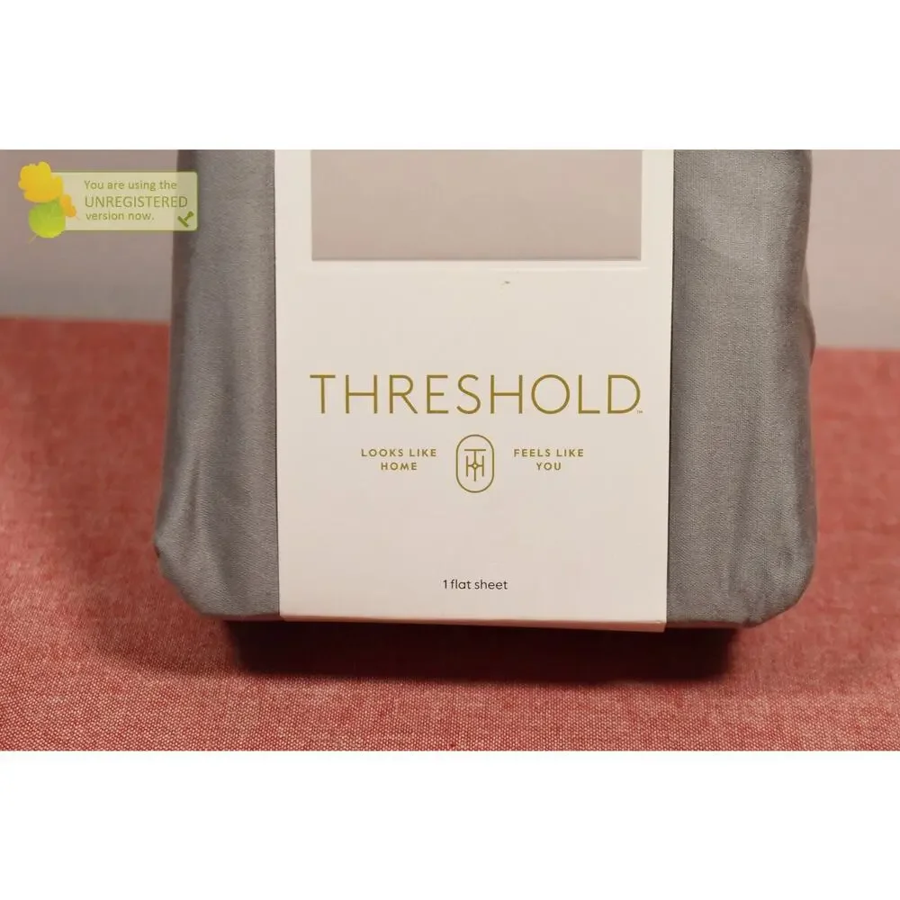 Threshold 400 Thread Count Performance Flat Sheet Classic Gray Queen*#